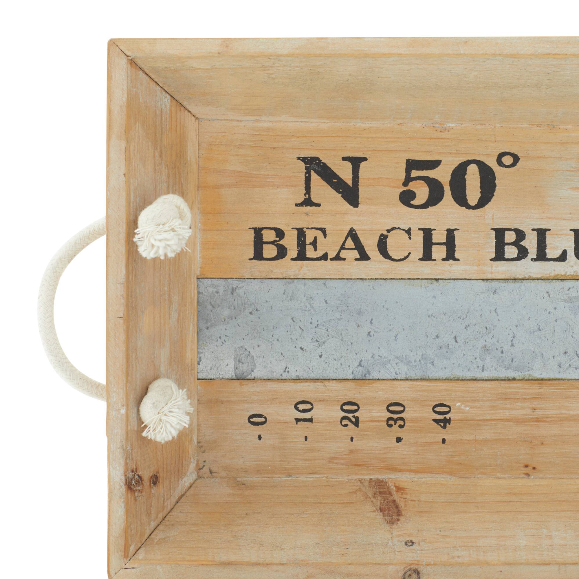 White Wood Coastal Tray Set